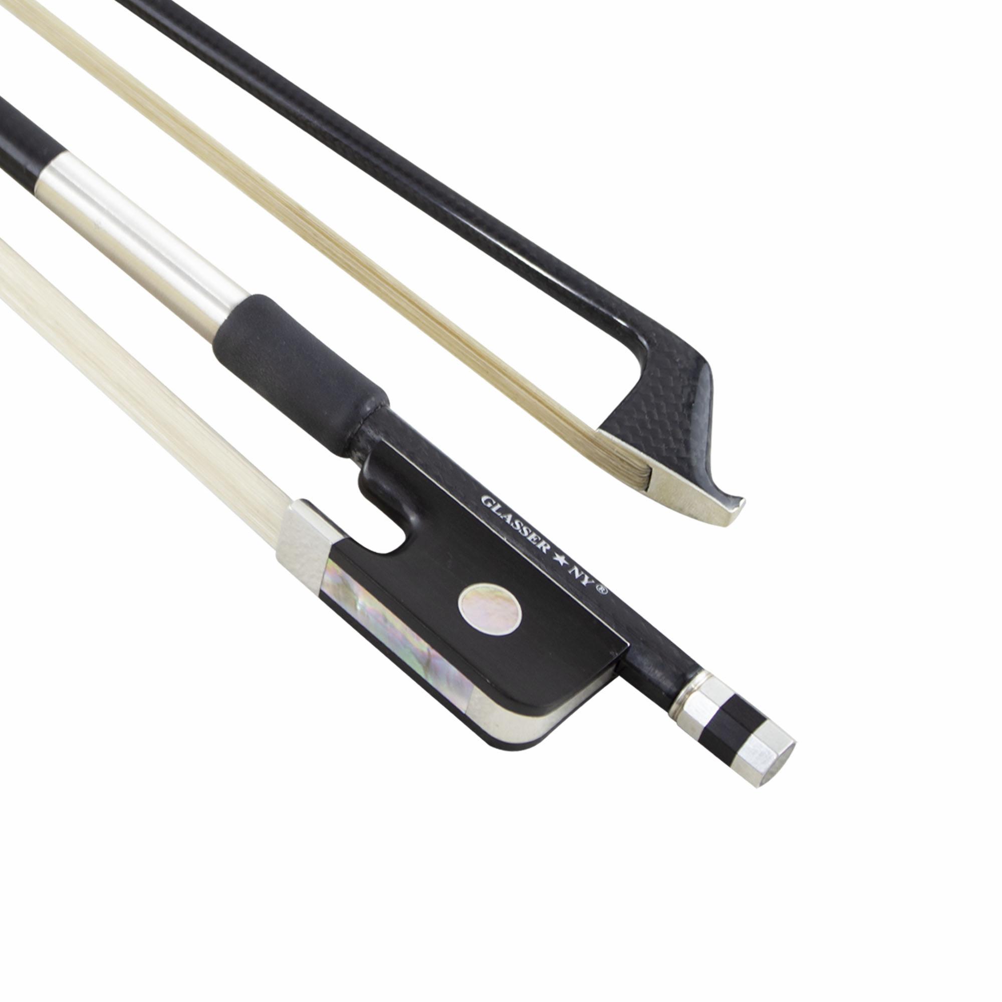 Glasser Braided Carbon Fiber Silver Mounted Cello Bow - Image 2